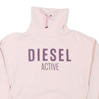 DIESEL Womens Pink & Purple Active Logo Sweatshirt Pullover Crew Neck XS Relaxed