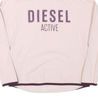 DIESEL Womens Pink & Purple Active Logo Sweatshirt Pullover Crew Neck XS Relaxed