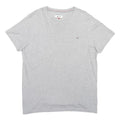 TOMMY HILFIGER Mens Grey Crew Neck Short Sleeve T-Shirt L Classic Cotton Blend