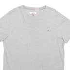 TOMMY HILFIGER Mens Grey Crew Neck Short Sleeve T-Shirt L Classic Cotton Blend