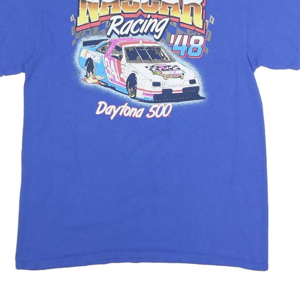 NASCAR Mens Blue Racing Graphic T-Shirt M Short Sleeve Crew Neck Daytona 500