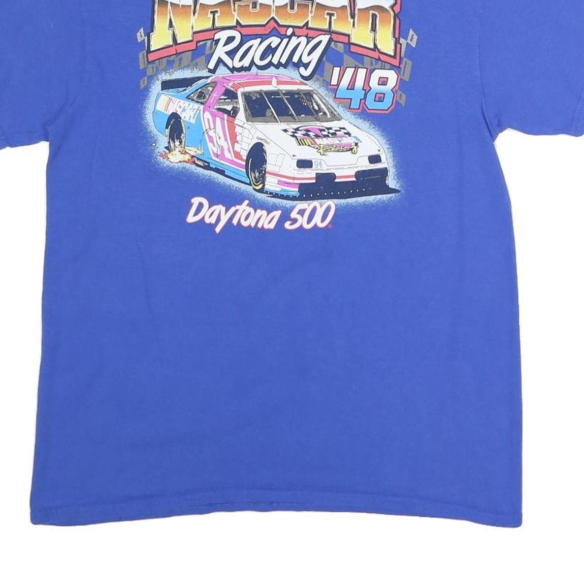 NASCAR Mens Blue Racing Graphic T-Shirt M Short Sleeve Crew Neck Daytona 500