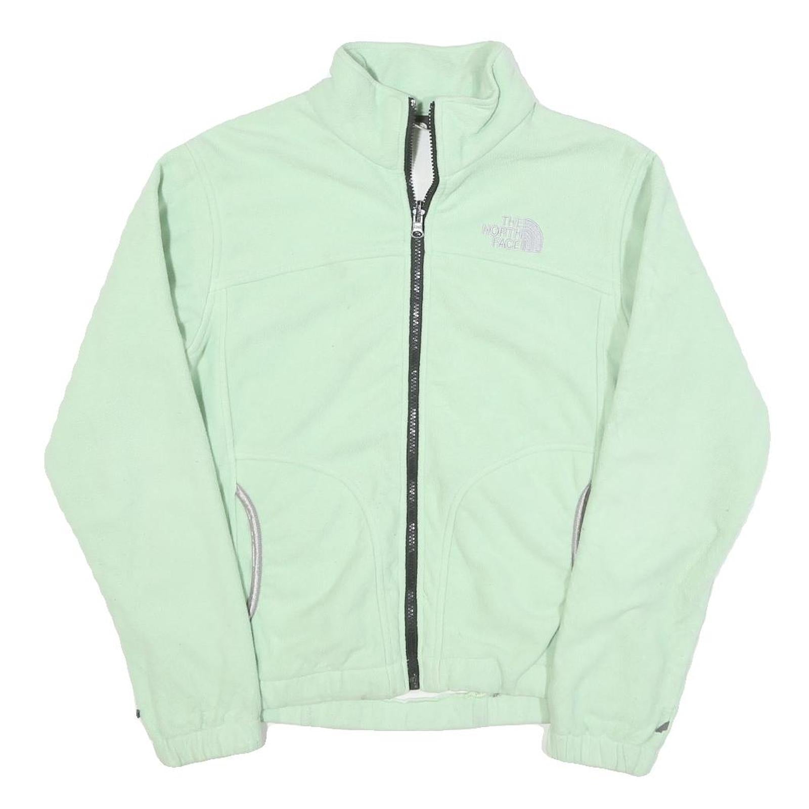 THE NORTH FACE Womens Mint Green Fleece Jacket S Polyester Blend Zip Casual