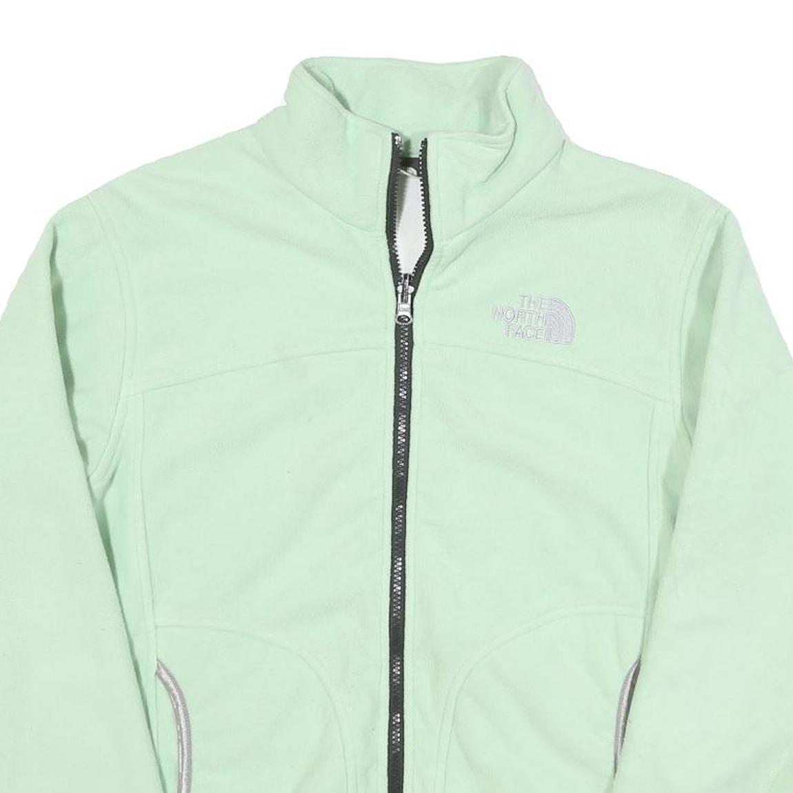 THE NORTH FACE Womens Mint Green Fleece Jacket S Polyester Blend Zip Casual
