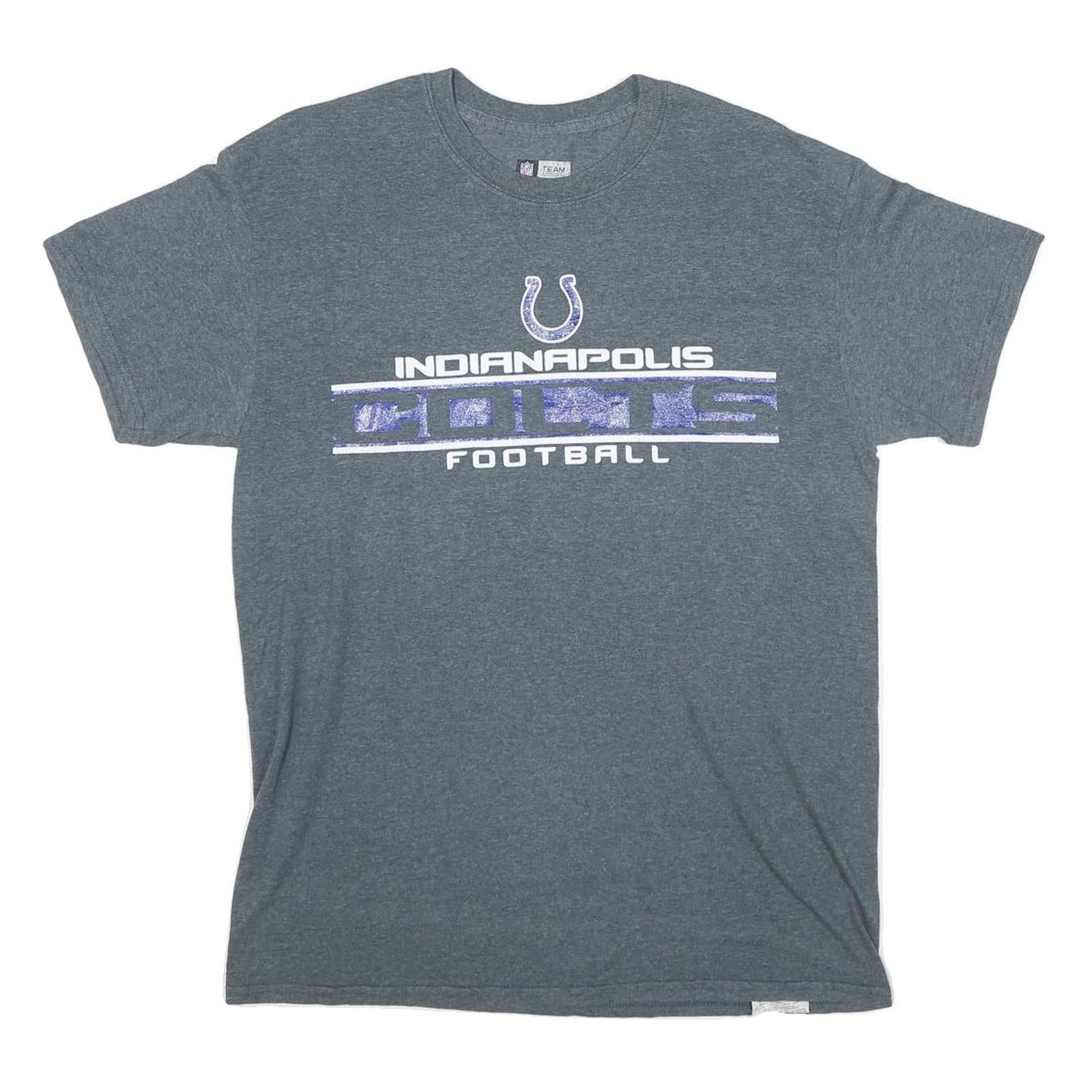 NFL Mens Grey Indianapolis Colts Football Graphic T-Shirt M Short Sleeve Crew
