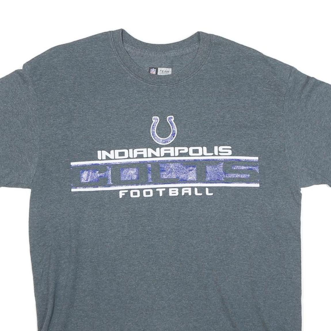 NFL Mens Grey Indianapolis Colts Football Graphic T-Shirt M Short Sleeve Crew
