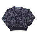 ANGELO LITRICO Mens Blue Patterned Wool Blend Jumper V-Neck Cable Knit M