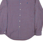 RALPH LAUREN Mens Blue & Red Check Shirt M Long Sleeve Cotton Blend Casual