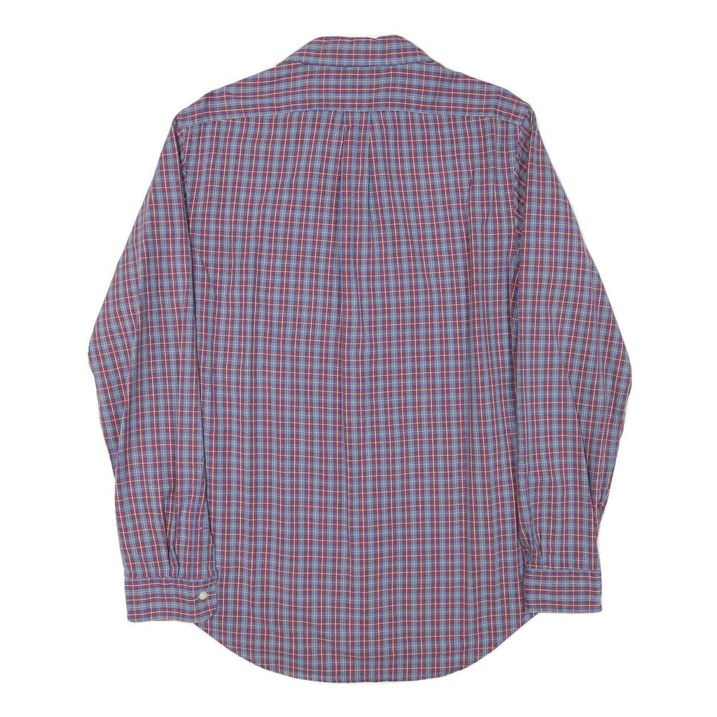 RALPH LAUREN Mens Blue & Red Check Shirt M Long Sleeve Cotton Blend Casual