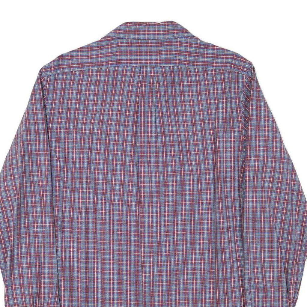 RALPH LAUREN Mens Blue & Red Check Shirt M Long Sleeve Cotton Blend Casual