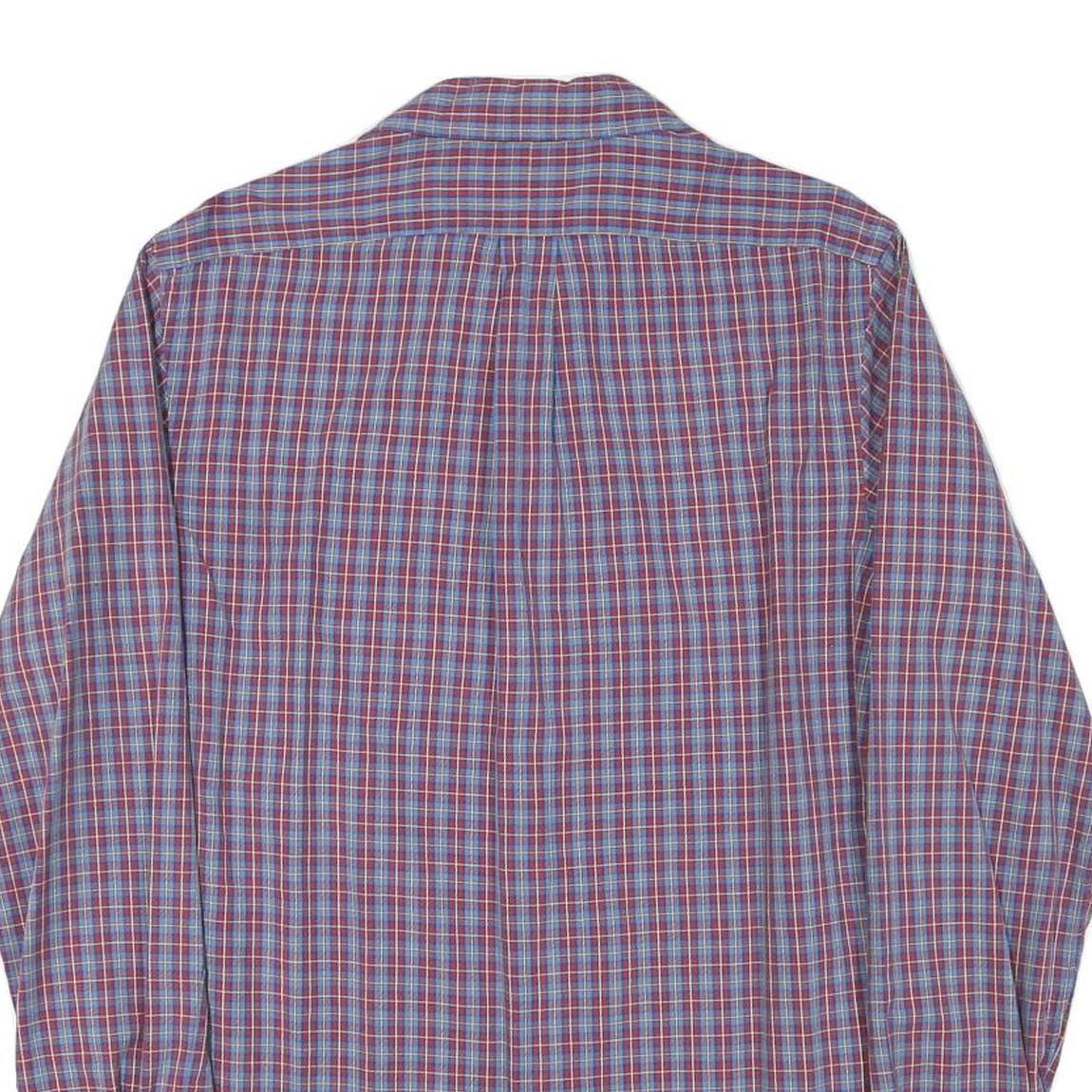 RALPH LAUREN Mens Blue & Red Check Shirt M Long Sleeve Cotton Blend Casual