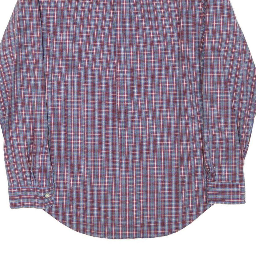 RALPH LAUREN Mens Blue & Red Check Shirt M Long Sleeve Cotton Blend Casual