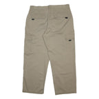 WRANGLER Mens Beige Relaxed Cargo Trousers W36 L30 Cotton Zip Pockets