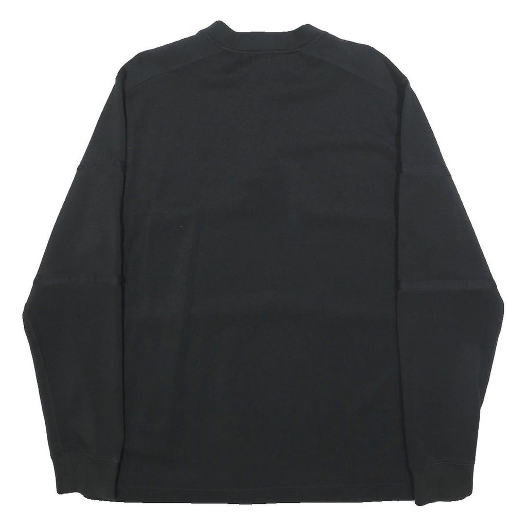 NIKE Mens Black Cotton Blend Crew Neck Sweatshirt L Casual Pullover Long Sleeve