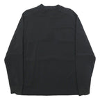 NIKE Mens Black Cotton Blend Crew Neck Sweatshirt L Casual Pullover Long Sleeve