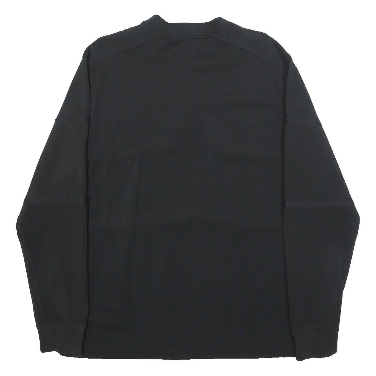 NIKE Mens Black Cotton Blend Crew Neck Sweatshirt L Casual Pullover Long Sleeve