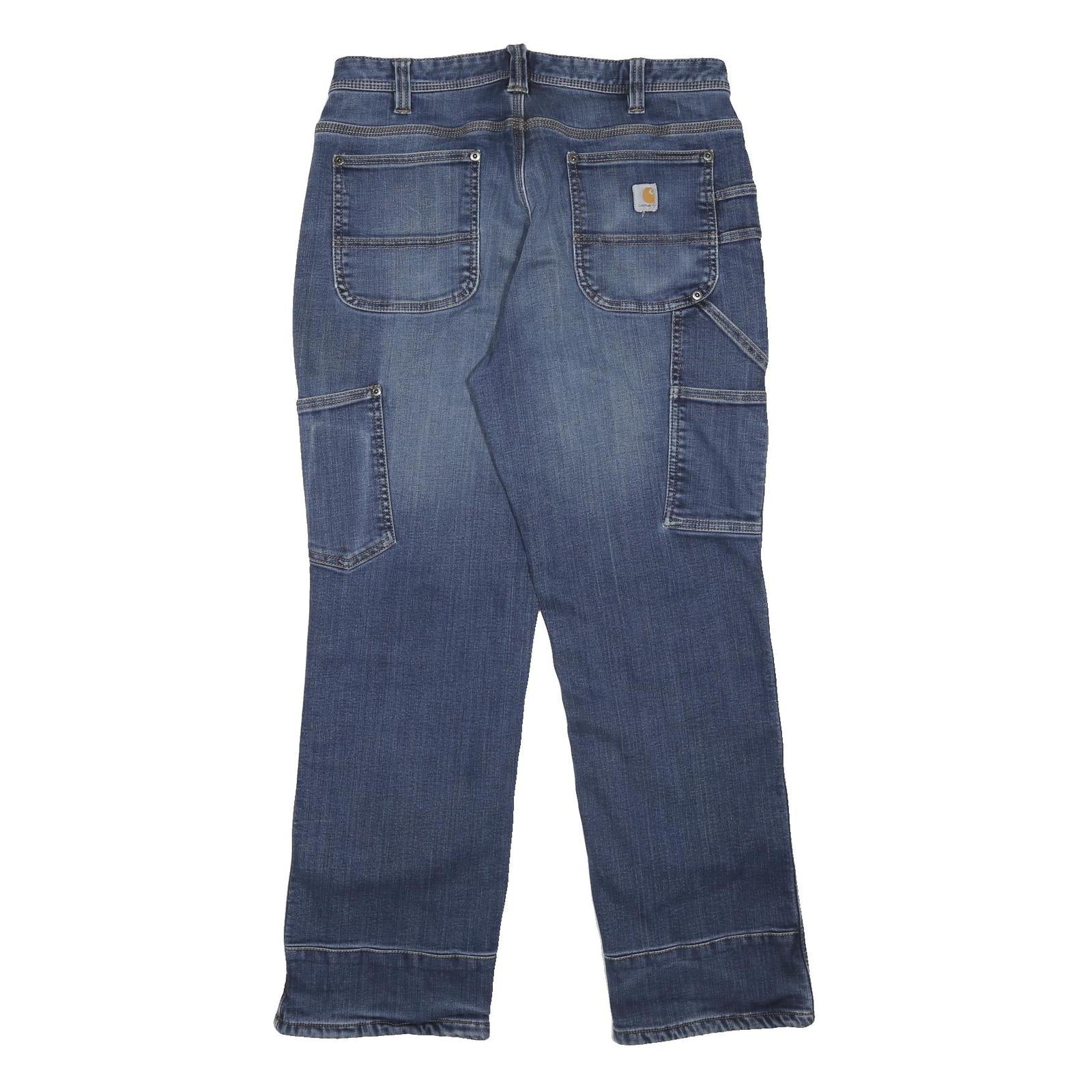 CARHARTT Fleece Lined Womens Blue Regular Fit Straight Medium Wash Jeans W30 L27