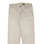 TIMBERLAND Mens Cotton Blend Beige Regular Fit Straight Trousers W36 L32 Casual
