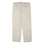 TIMBERLAND Mens Cotton Blend Beige Regular Fit Straight Trousers W36 L32 Casual