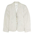 SCAPA Womens Cream Cotton Classic Jacket M Woven Button Closure Tailored Fit