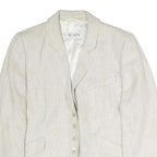 SCAPA Womens Cream Cotton Classic Jacket M Woven Button Closure Tailored Fit