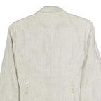 SCAPA Womens Cream Cotton Classic Jacket M Woven Button Closure Tailored Fit