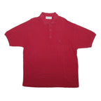 PIERRE CARDIN Mens Red Short Sleeve Polo Shirt 2XL Cotton Blend Pocket Casual