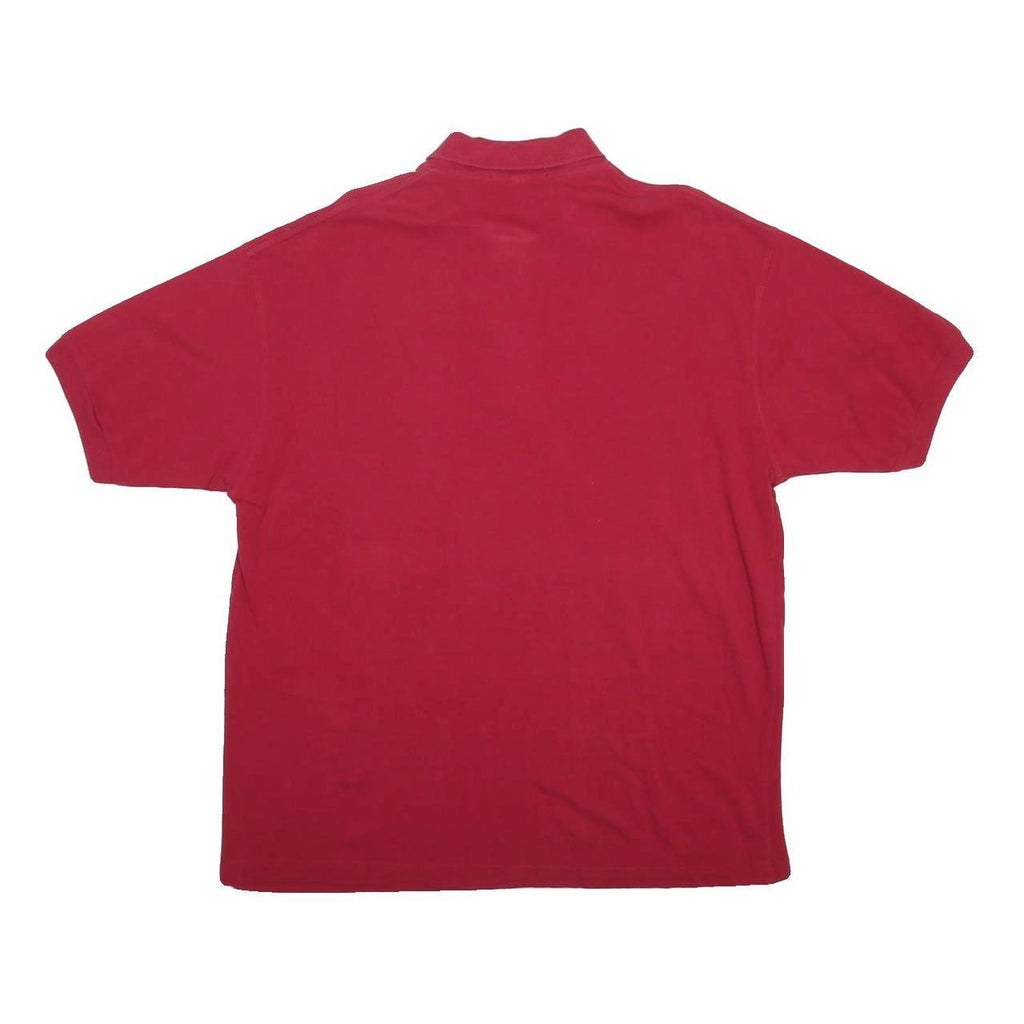 PIERRE CARDIN Mens Red Short Sleeve Polo Shirt 2XL Cotton Blend Pocket Casual