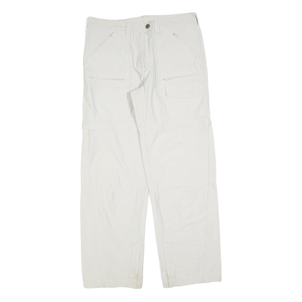K-WAY Womens White Regular Fit Straight Leg Trousers W34 L32 Zip Polyester Blend