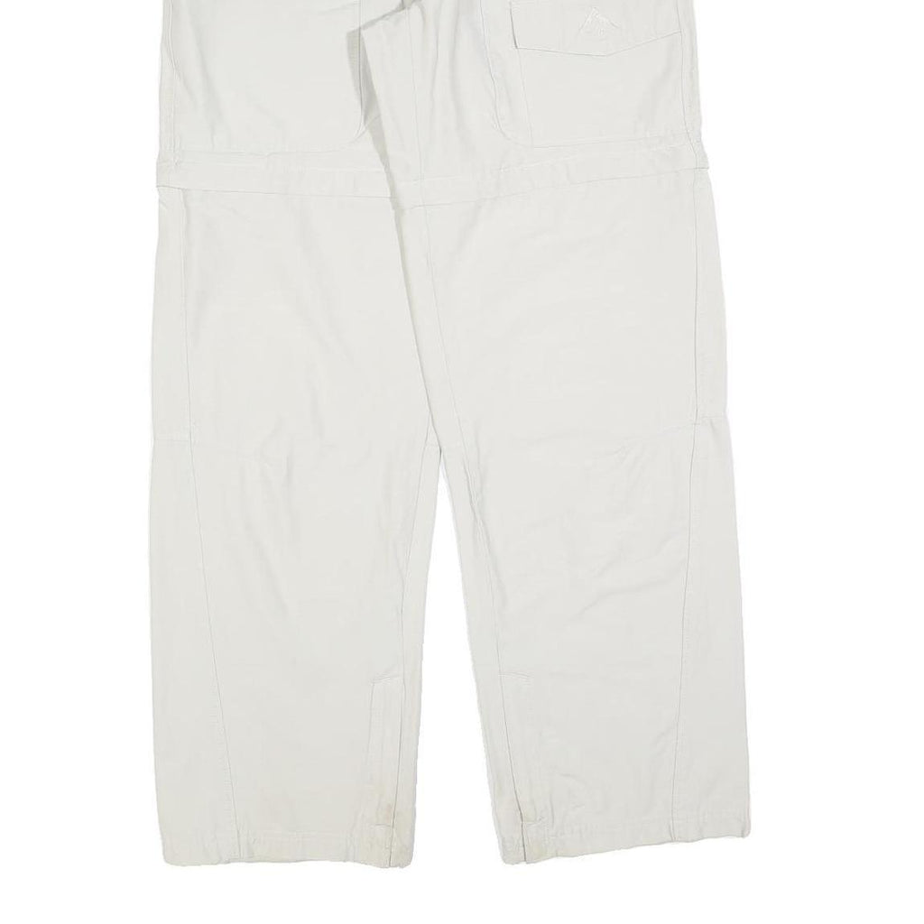 K-WAY Womens White Regular Fit Straight Leg Trousers W34 L32 Zip Polyester Blend