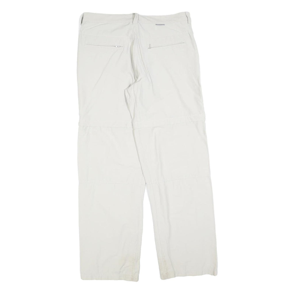 K-WAY Womens White Regular Fit Straight Leg Trousers W34 L32 Zip Polyester Blend