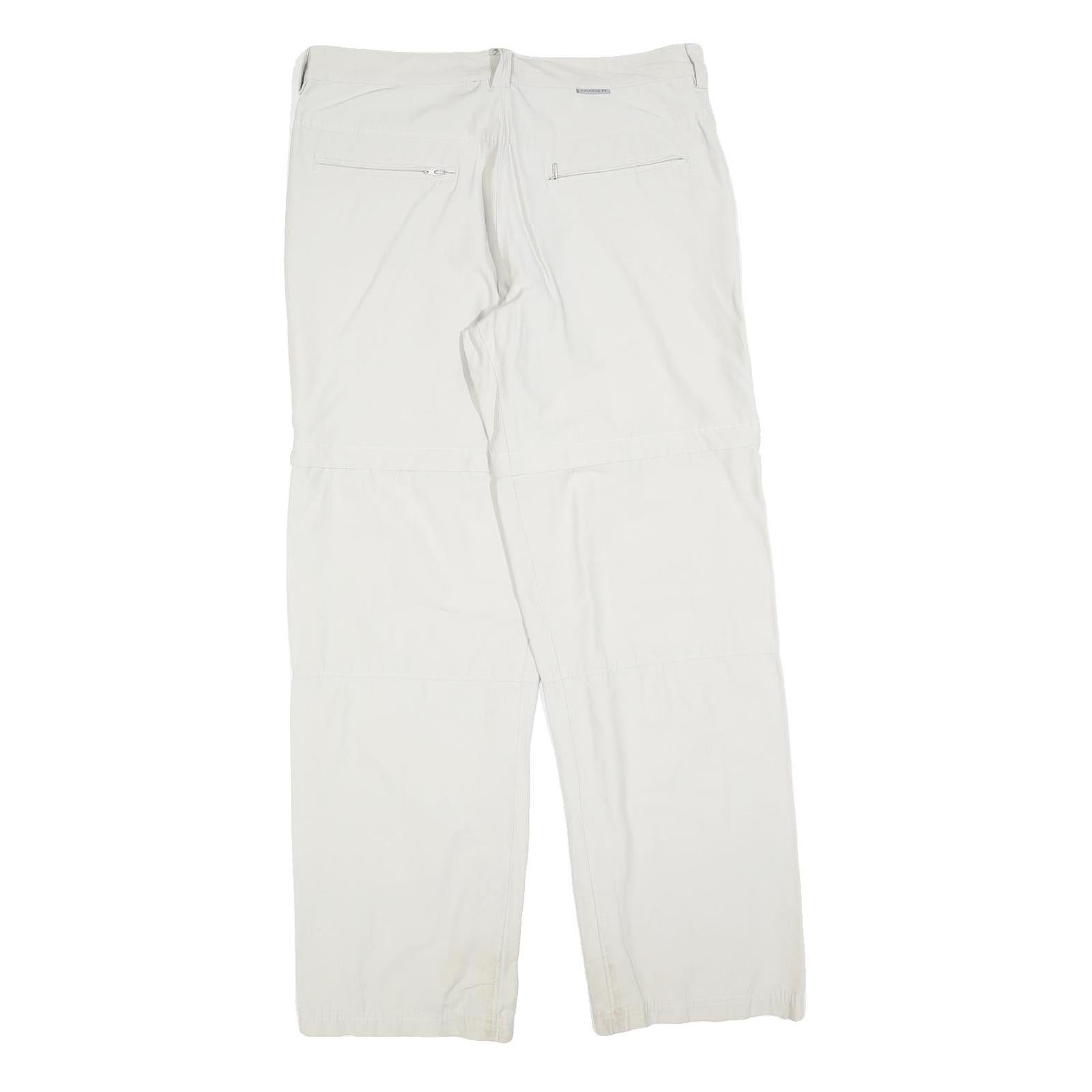 K-WAY Womens White Regular Fit Straight Leg Trousers W34 L32 Zip Polyester Blend