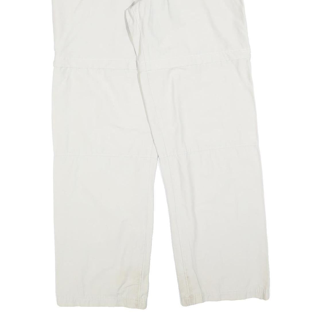 K-WAY Womens White Regular Fit Straight Leg Trousers W34 L32 Zip Polyester Blend