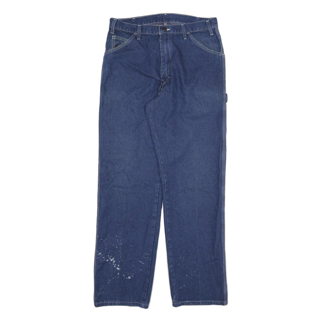 DICKIES Mens Jeans Blue Regular Straight Denim Medium W34 L32 Workwear