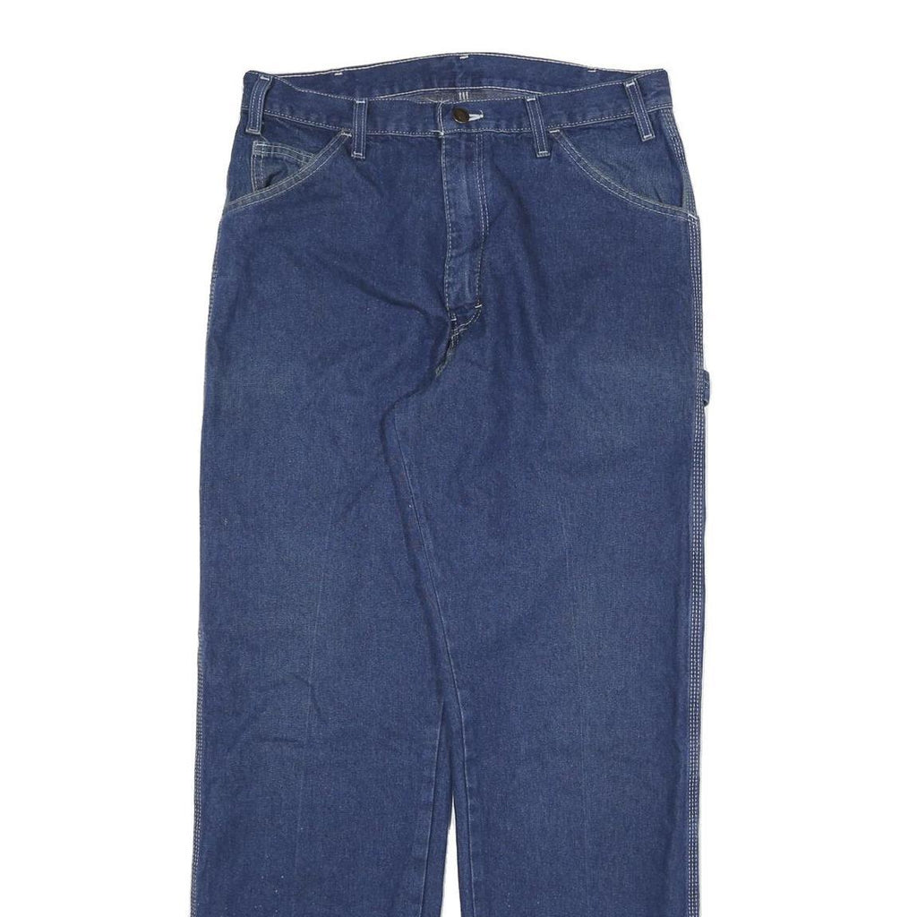DICKIES Mens Jeans Blue Regular Straight Denim Medium W34 L32 Workwear