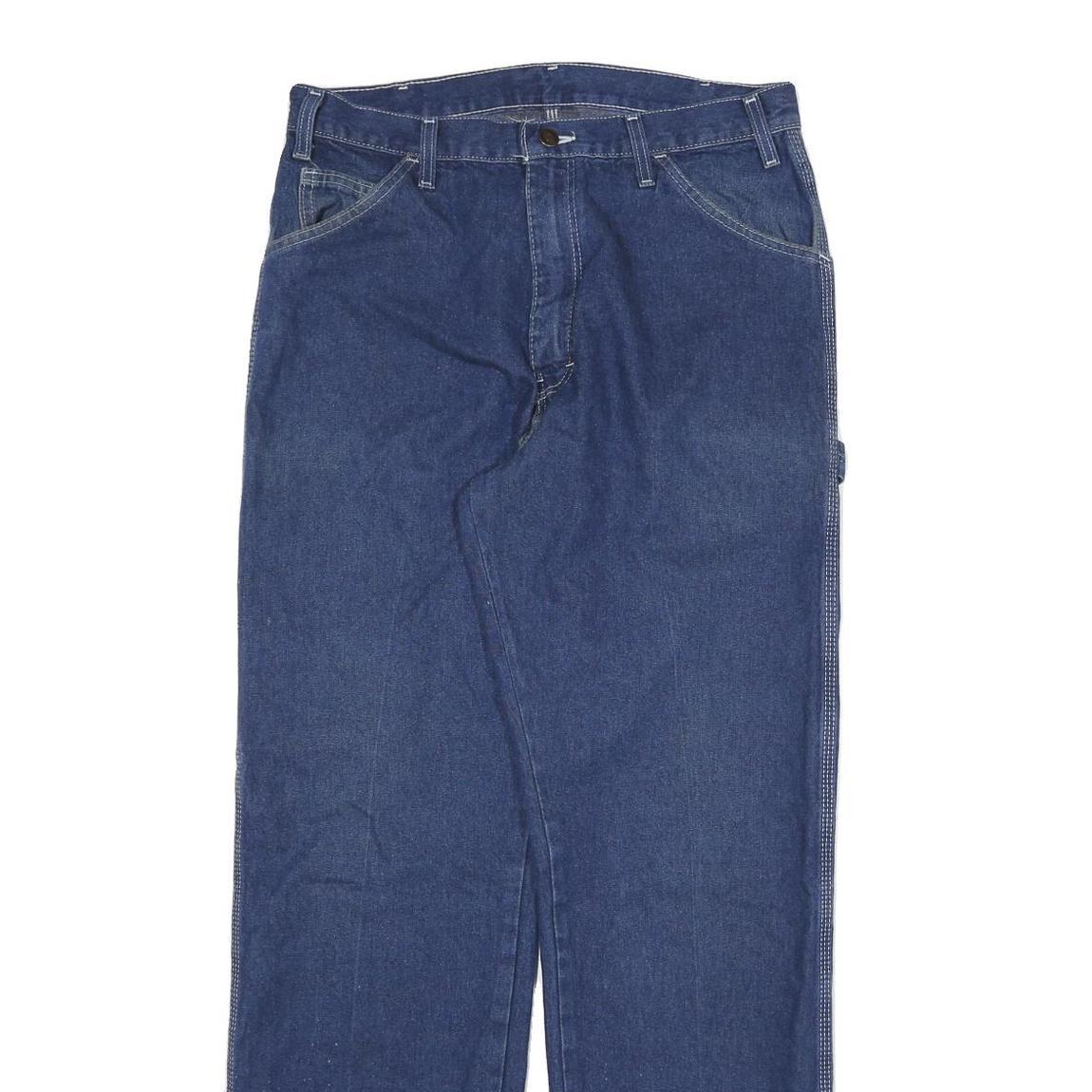 DICKIES Mens Jeans Blue Regular Straight Denim Medium W34 L32 Workwear