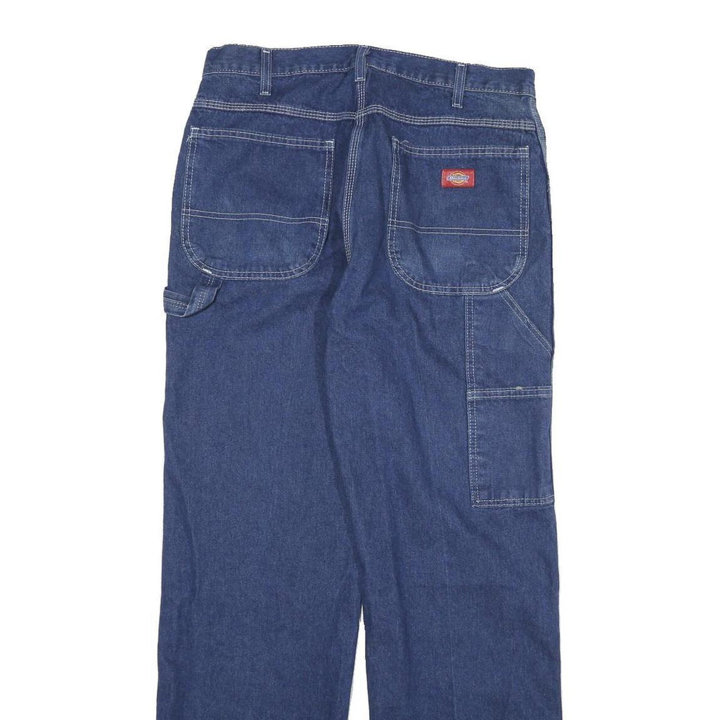 DICKIES Mens Jeans Blue Regular Straight Denim Medium W34 L32 Workwear