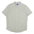 TOMMY HILFIGER Mens Beige Classic Cotton Shirt L Pocket Logo Casual Summer
