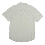TOMMY HILFIGER Mens Beige Classic Cotton Shirt L Pocket Logo Casual Summer