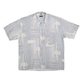 NICK TAYLOR Mens Grey & Beige Patterned Cotton Blend Shirt M Casual Relaxed Fit