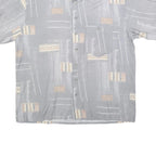 NICK TAYLOR Mens Grey & Beige Patterned Cotton Blend Shirt M Casual Relaxed Fit