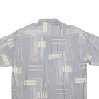 NICK TAYLOR Mens Grey & Beige Patterned Cotton Blend Shirt M Casual Relaxed Fit