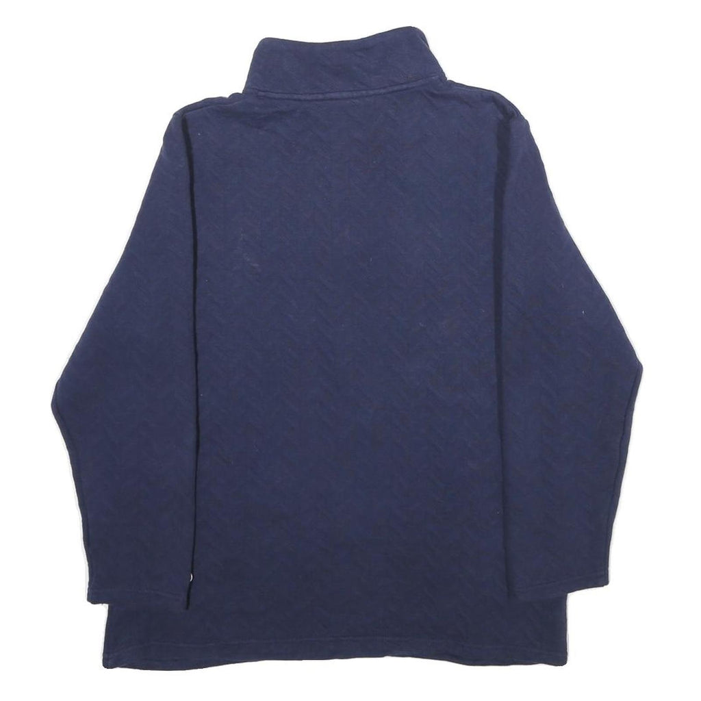 CHAMPION Womens Navy Blue Wolf Pack 1/4 Zip Sweatshirt M Cotton Blend Casual