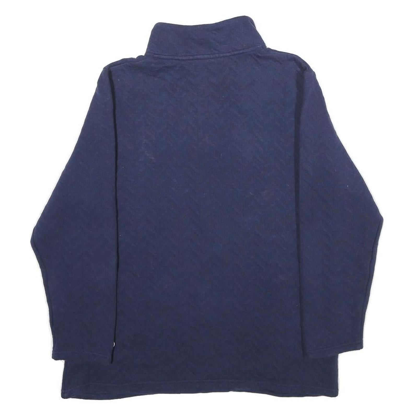 CHAMPION Womens Navy Blue Wolf Pack 1/4 Zip Sweatshirt M Cotton Blend Casual