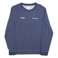NIKE Womens Blue Crew Neck S Sweatshirt Cotton Blend Pullover Running