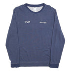 NIKE Womens Blue Crew Neck S Sweatshirt Cotton Blend Pullover Running