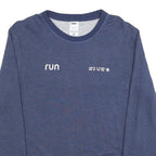 NIKE Womens Blue Crew Neck S Sweatshirt Cotton Blend Pullover Running