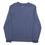 NIKE Womens Blue Crew Neck S Sweatshirt Cotton Blend Pullover Running