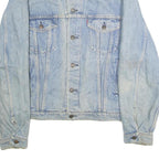 LEVI'S Mens Blue Denim Cotton Button Jacket L Plain Classic Fit Casual