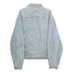 LEVI'S Mens Blue Denim Cotton Button Jacket L Plain Classic Fit Casual